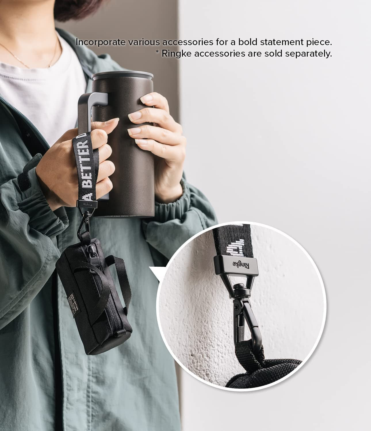 Ringke Mini Pouch Sports Bag Compatible with Airpods Pro Case and Airpods 3Rd, 2Nd, 1St Generation Case, Galaxy Buds Pouch, Universal Wireless Ear Buds Cover with Keychain for Women, Men - Black  Rearth   