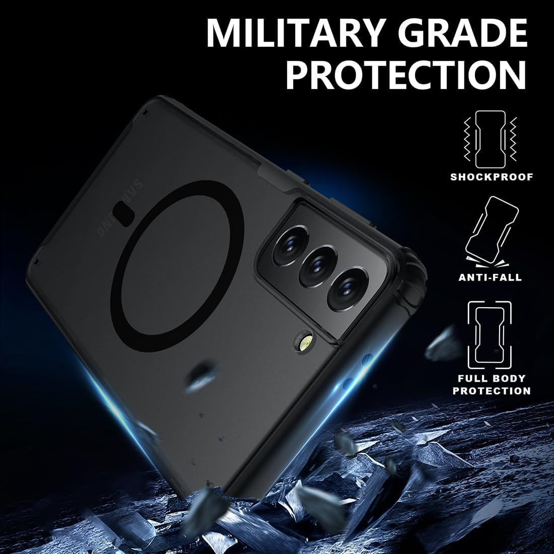 TIANNIUKE Magnetic Case for Samsung Galaxy S21 5G, Translucent Matte Anti-Fingerprint,Compatible with Magsafe,Slim Fit Shockproof Protective Phone Case for Galaxy S21 Case  TIANNIUKE   