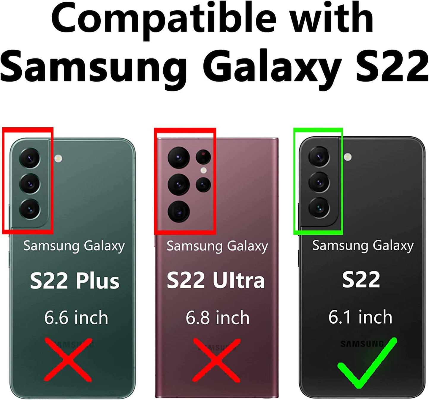 SKTGSLAMY for Samsung Galaxy S22 Case,Galaxy S22 Case,With Screen Protector,[Military Grade] 16Ft. Drop Tested Cover with Magnetic Kickstand Car Mount Protective Case for Samsung S22 5G (Black)  SKTGSLAMY   