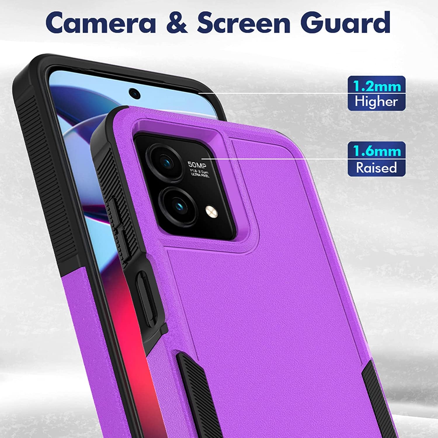 For Moto G Stylus 5G 2023 Case: Dual Layer Protective Heavy Duty Cell Phone Cover Shockproof Rugged with Screen Protector - Military Protection Bumper Tough - Motorola Moto G Stylus 5G 2023, Purple  Jinxian Co., Ltd.   