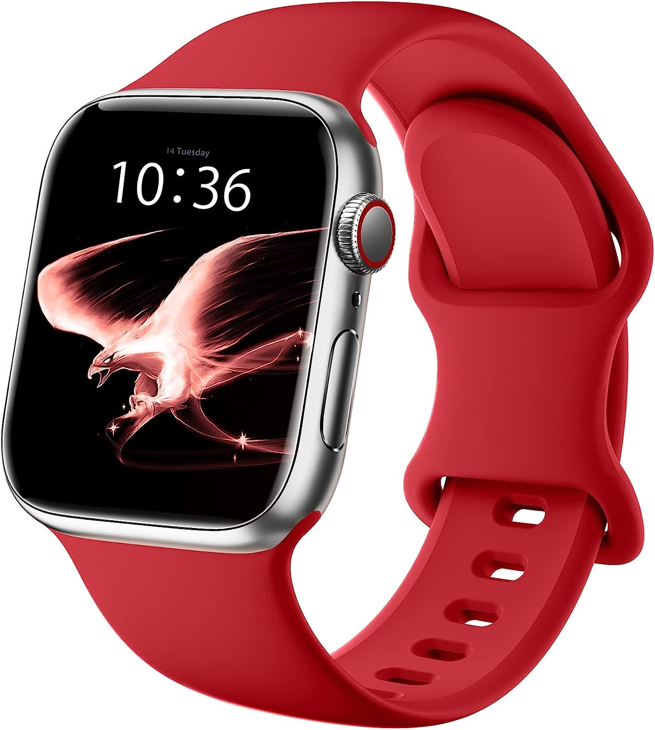 ZALAVER Bands Compatible with Apple Watch Band 38Mm 40Mm 41Mm 42Mm 44Mm 45Mm 49Mm, Soft Silicone Sport Replacement Band for Iwatch SE Ultra Series 8 7 6 5 4 3 2 1 Women Men  ZALAVER Red 38mm/40mm/41mm 