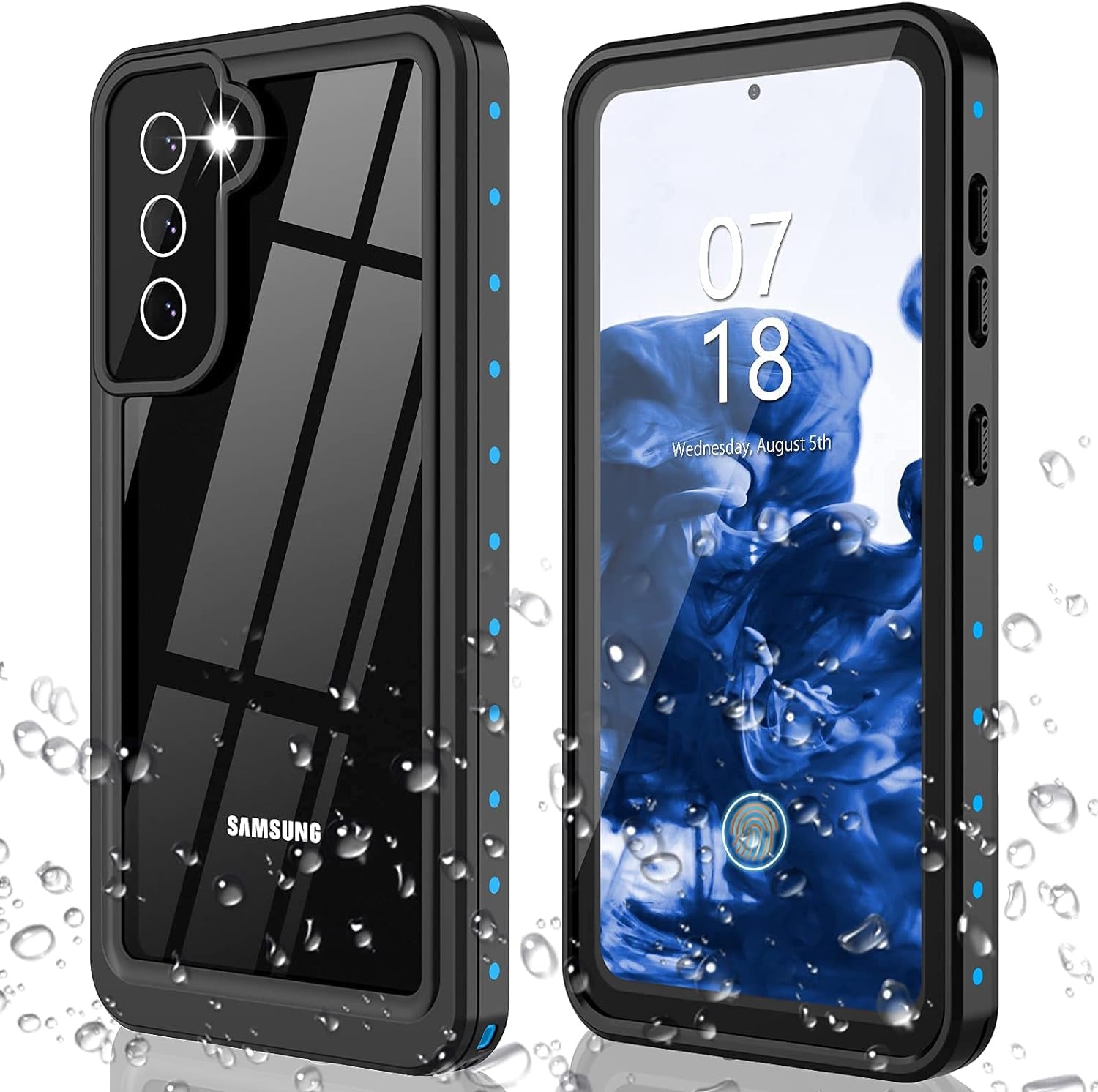 ANTSHARE for Samsung Galaxy S21+ plus Case Waterproof, Built in Screen Protector 360° Full Body Protective Shockproof IP68 Underwater Clear Case for Samsung Galaxy S21+ plus 6.7Inch  ANTSHARE Blue S21 Plus 