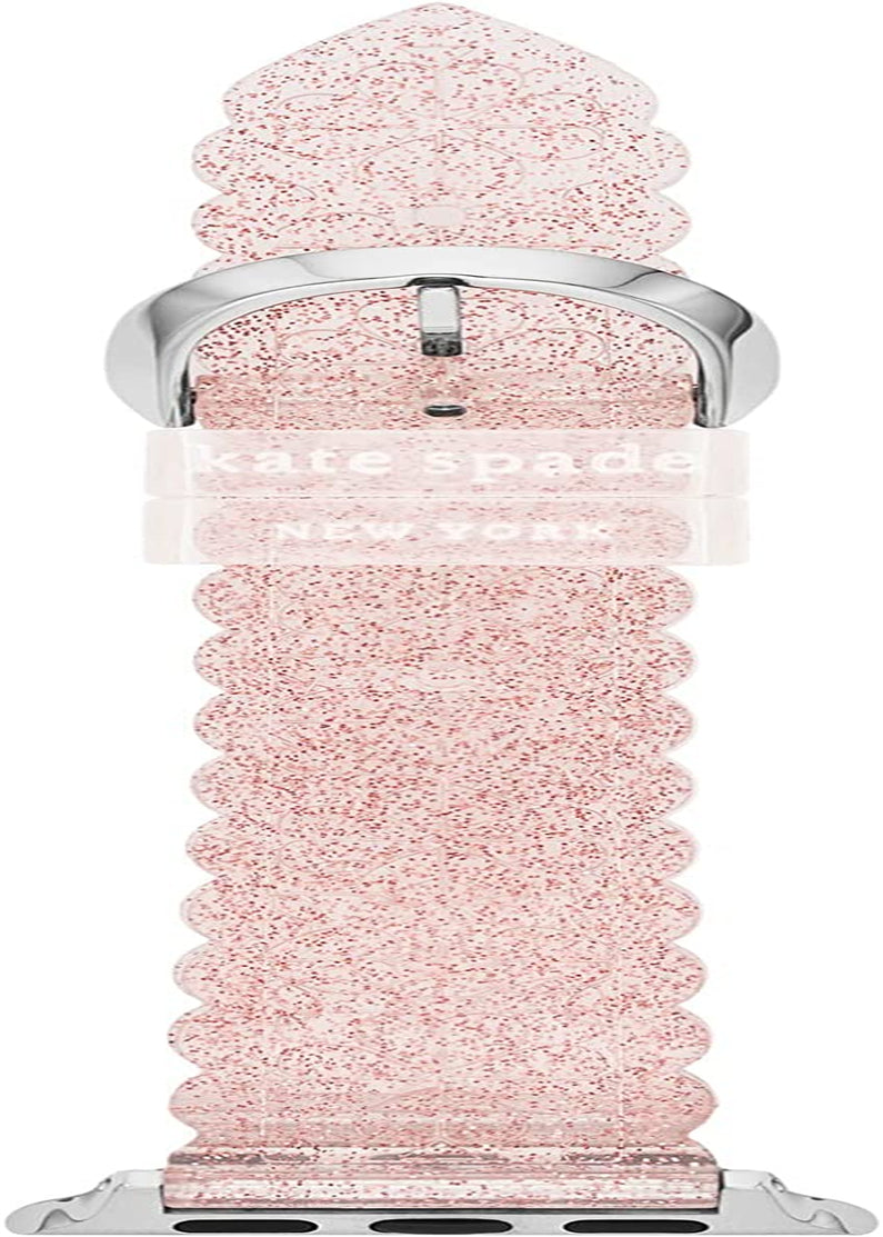 Kate Spade New York Interchangeable Silicone Band Compatible with Your 38/40Mm Apple Watch- Straps for Apple Watch Series 8/7/6/5/4/3/2/1/SE  kate spade new york Pink Glitter  