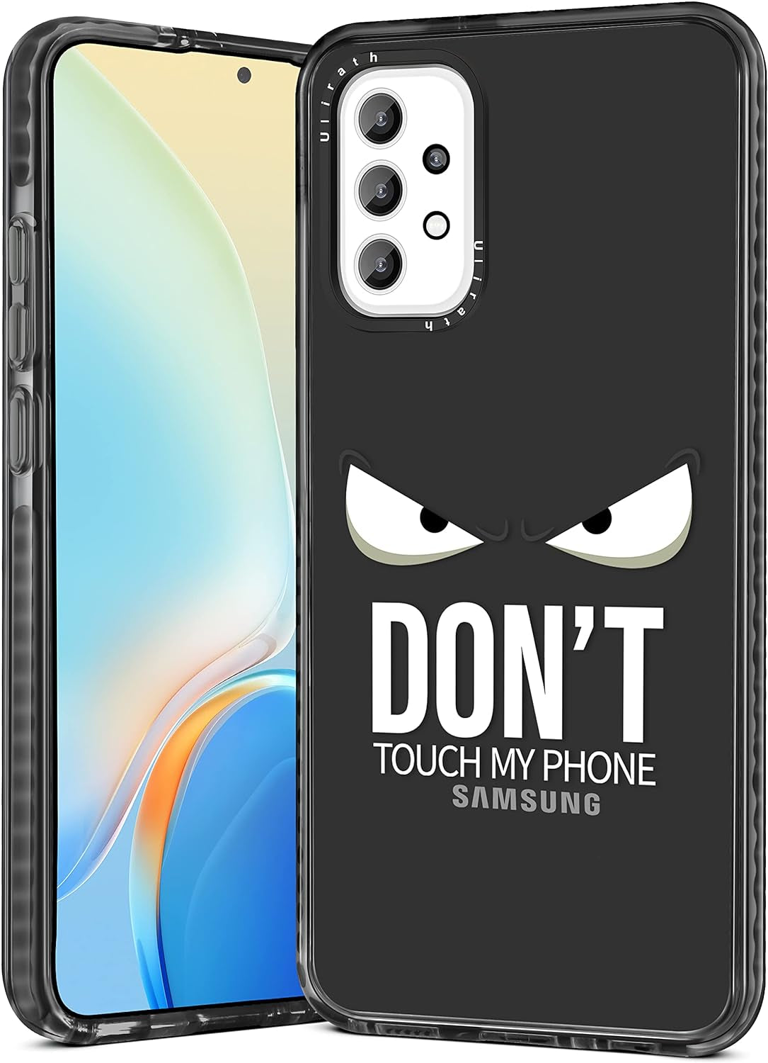 Ulirath for Samsung Galaxy A53 5G 6.5" Case Cartoon Straw Hat Character Designer Pattern Cover Cool Funny Fashion for Girly Girls Kids Boys Bumper Soft Protective Phone Cases for A53 5G  Ulirath For Samsung Galaxy A53-Black Face  