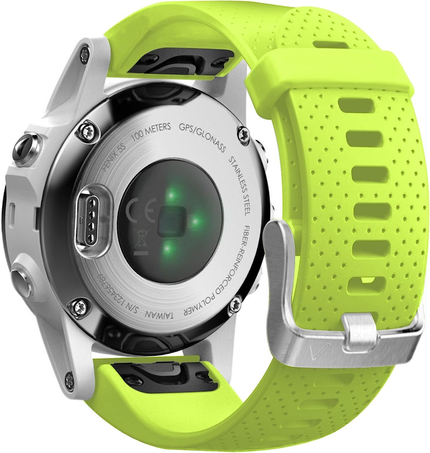 Notocity Compatible Fenix 5S Watch Band Fenix 6S Quickfit Soft Silicone Replacement Strap for Fenix 5S Plus/Fenix 6S Pro/Fenix 7S/D2 Delta S Smartwatch(Silver Buckle-White)  NotoCity Green  