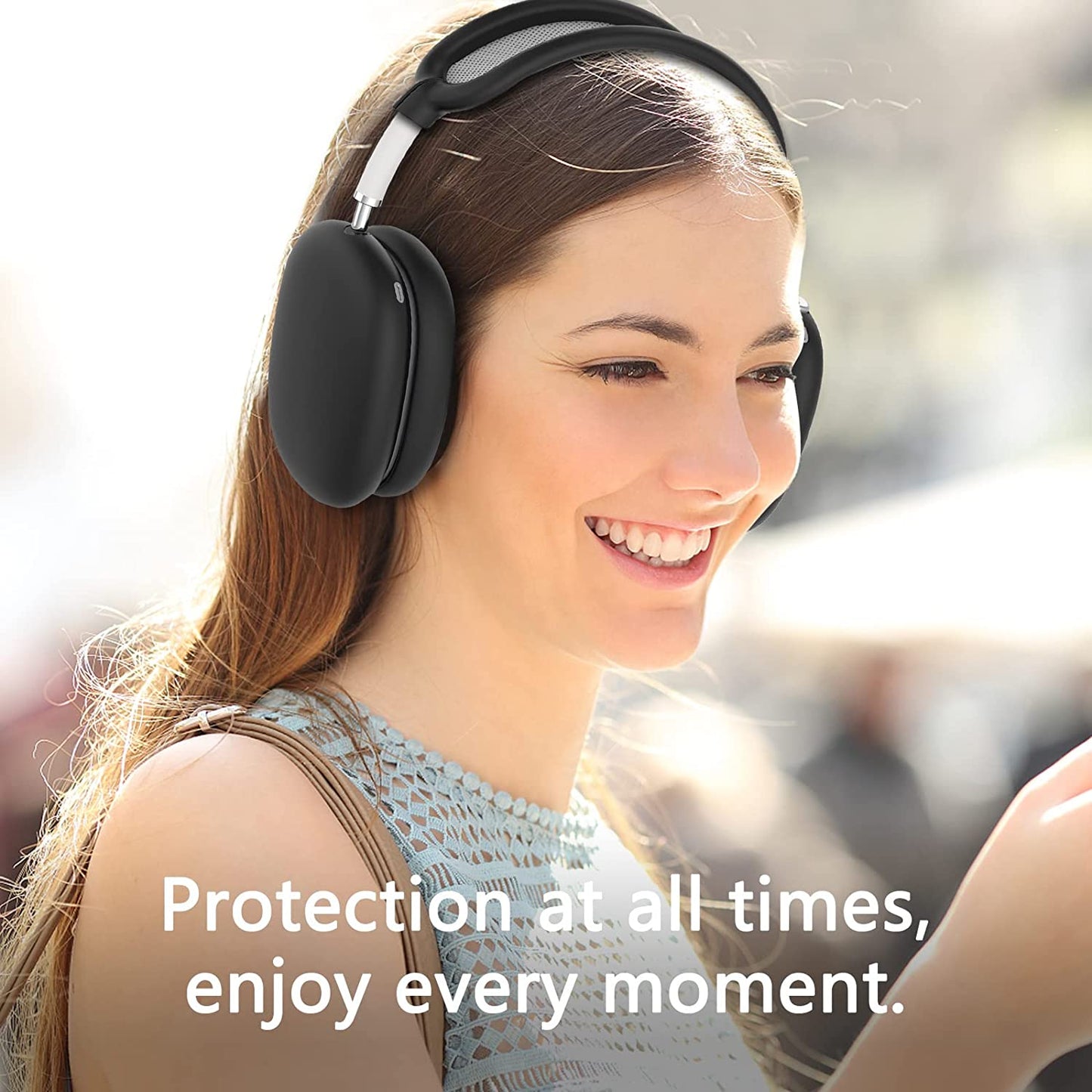 Silicone Case Cover for Airpods Max Headphones, Anti-Scratch Ear Pad Case Cover/Ear Cups Cover/Headband Cover for Airpods Max, Accessories Soft Silicone Skin Protector for Apple Airpods Max (Black)  PonKet   