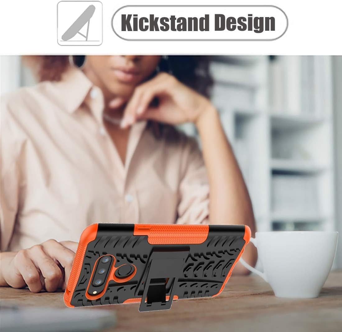 Yerebel for LG V35 Thinq Case, for LG V30 Case, for LG V30S Thinq Case, with Kickstand Hard PC Back Cover Soft TPU Dual Layer Protection Phone Cover for LG V35/LG V30 plus (Orange)  Yerebel   