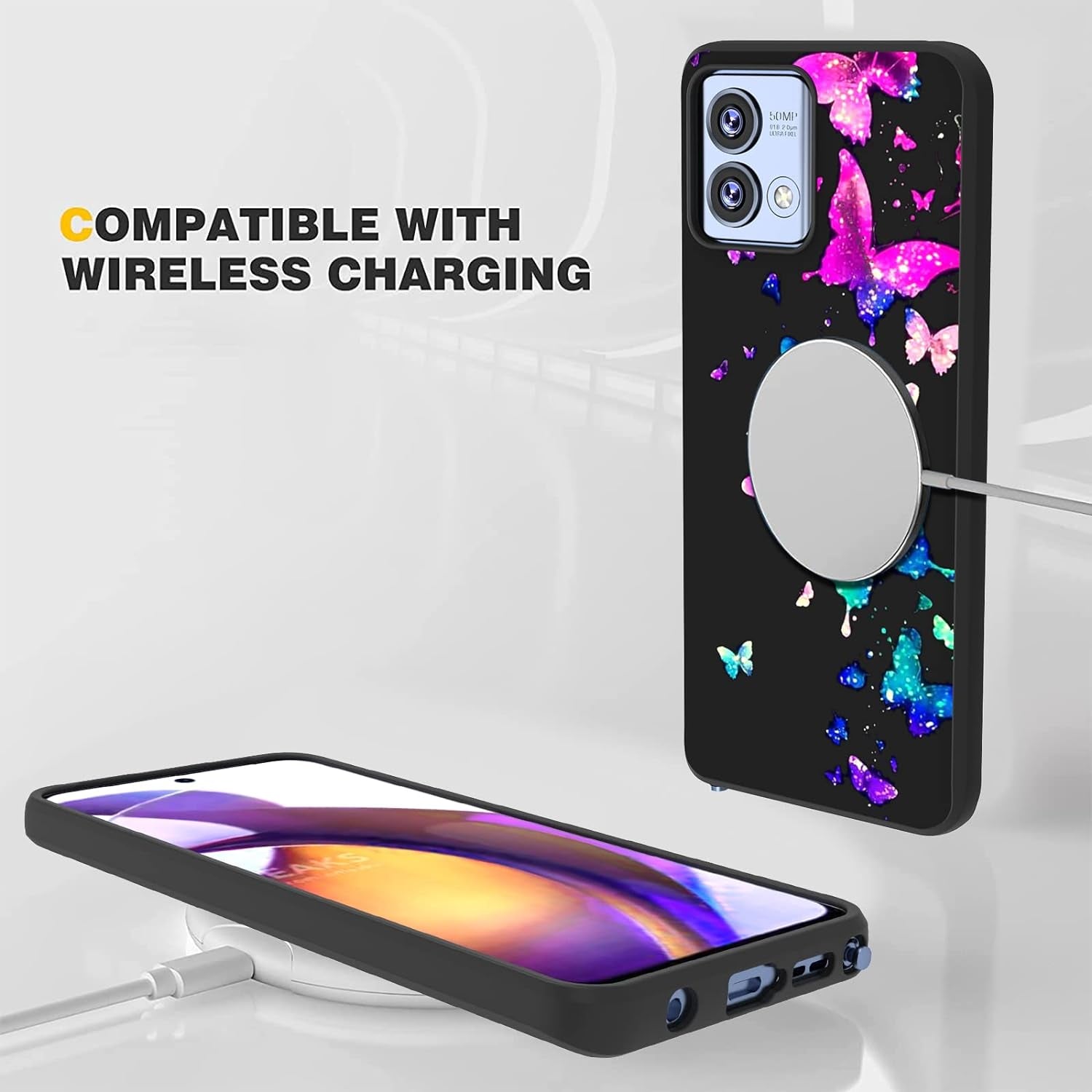 Warmson Case for Moto G Stylus 5G 2023,Motorola Moto G Stylus 5G 2023 Case Full Body Flexible Soft TPU Shock-Absorption Protective Moto G Stylus 5G 2023 Case Galaxy Butterfly Case for Women Girls Men  Warmson   