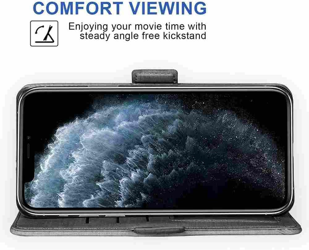 DIIGON Phone Cover Folio Wallet Case for LG G8, Premium PU Leather Slim Fit Cover for LG G8, 1 Photo Frame Slot, Prevent Dust, Gray  DIIGON   