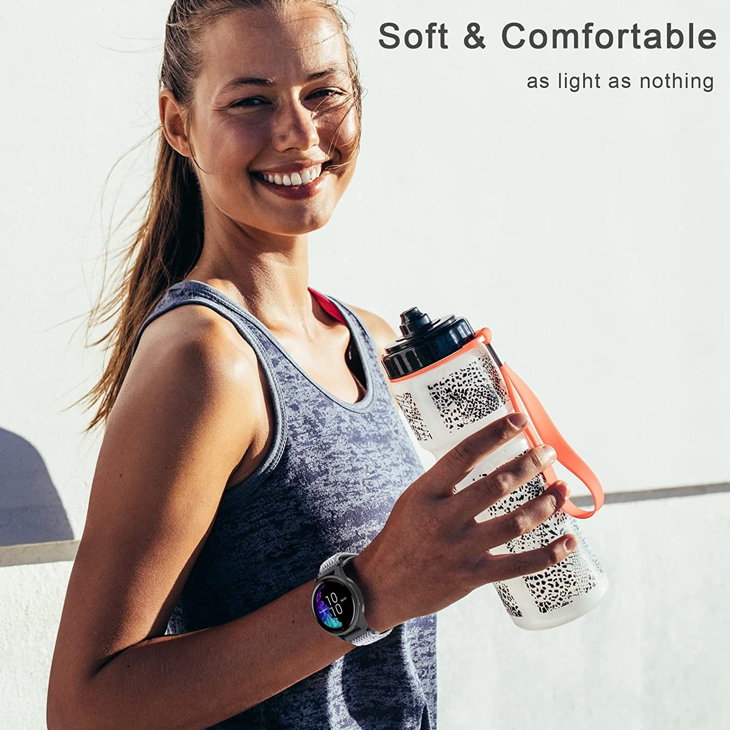 Wizvv Stretchy Nylon Watch Bands Compatible with Garmin Venu Sq/Venu for Women Men, 20Mm Loop Breathable Elastic Strap Replacement for Garmin Vivoactive 3/Venu 2 Plus/Forerunner 245/55/645 Music (10 Pack)  Wizvv   