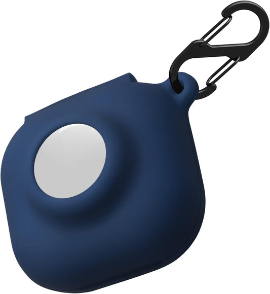 Geiomoo 2 in 1 Silicone Case Compatible with Beats Fit Pro and Air Tag, Protective Cover with Carabiner (Navy Blue)  Geiomoo   