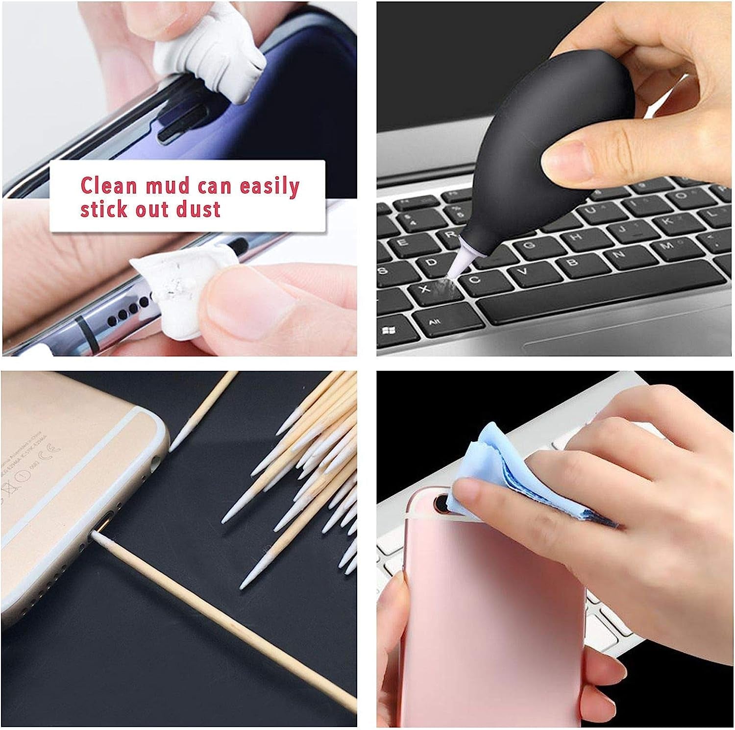 199 Pcs Airpod Cleaner Kit, Iphone Cleaner & Airpod Cleaner, Including Gunk Remover, Air Blower & Brushes for Airpods, Compatible with Cell Phone, Headphone and Keyboard, Ideal Airpods Cleaning Kit  Bisale   