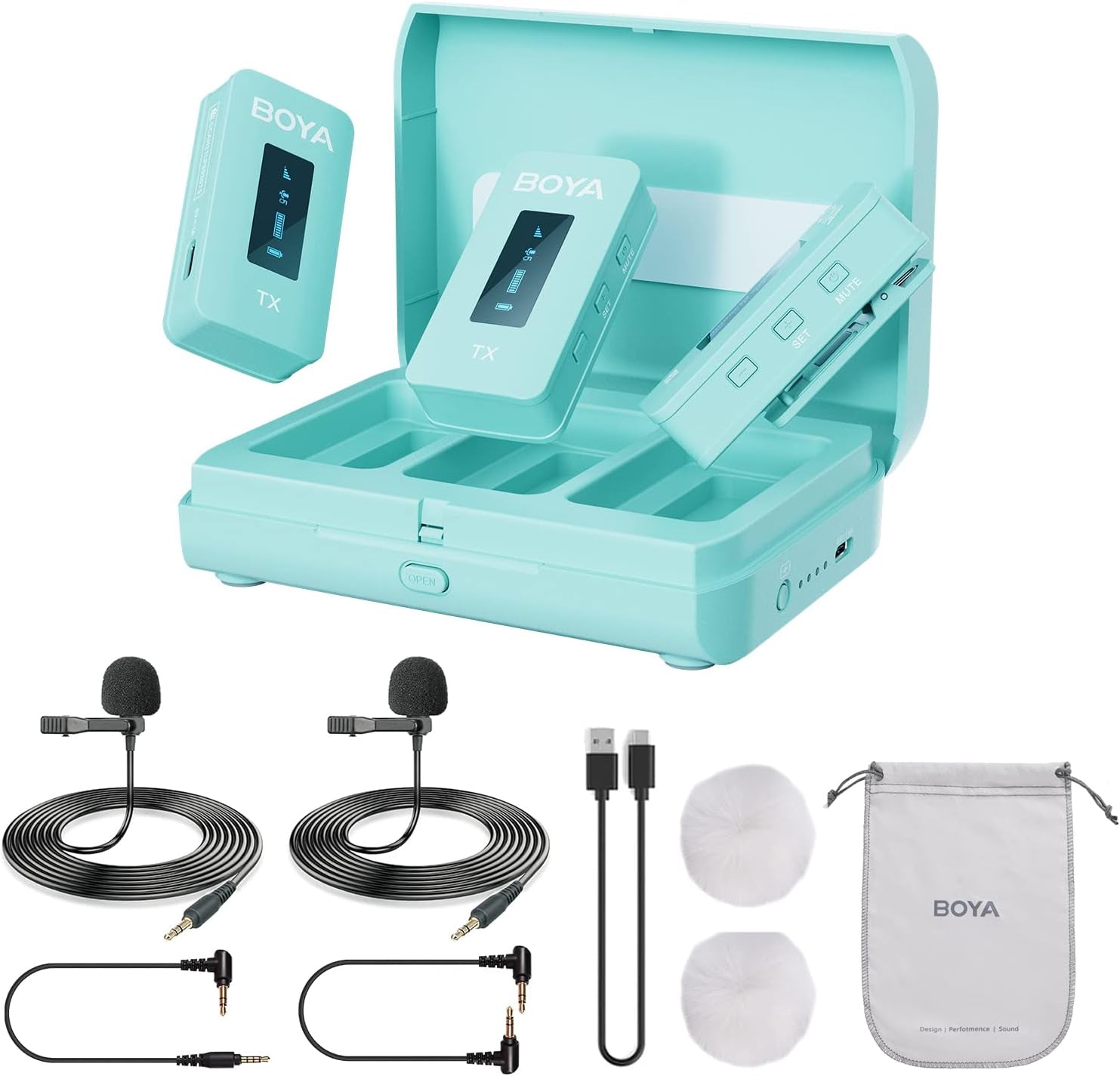 BOYA BY-XM6-S2 Wireless Lavalier Microphone 2.4Ghz Dual Channel Wireless Lapel Microphones for Cameras Phone DSLR Camcorder Mic for Video Recording Youtube Vlogging (2 Transmitters & 1 Receiver)  BOYA K2G  