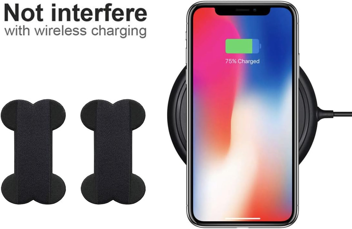 REINVENT Ego-Finger Strap Phone Holder - Cell Phone Grip Holds Device with Just a Finger - Ultra Thin Anti-Slip Universal Cell Phone Grips Band Holder for Back of Phone - 2Pack(Black)  REINVENT EGO   