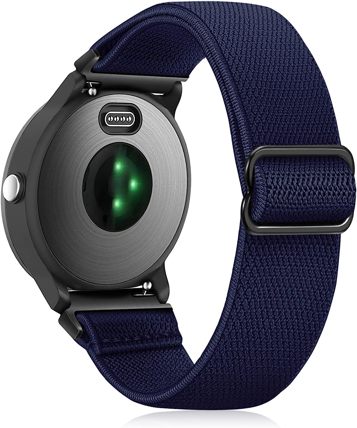 Fintie Elastic Band Compatible with Garmin Vivoactive 3/Garmin Venu Sq/Venu 2 Plus, 20Mm Soft Nylon Stretchy Band Replacement Strap Compatible with Garmin Vivoactive 3 Music/Forerunner 245 Music/Forerunner 265 Music Smartwatch  Fintie Navy Blue  