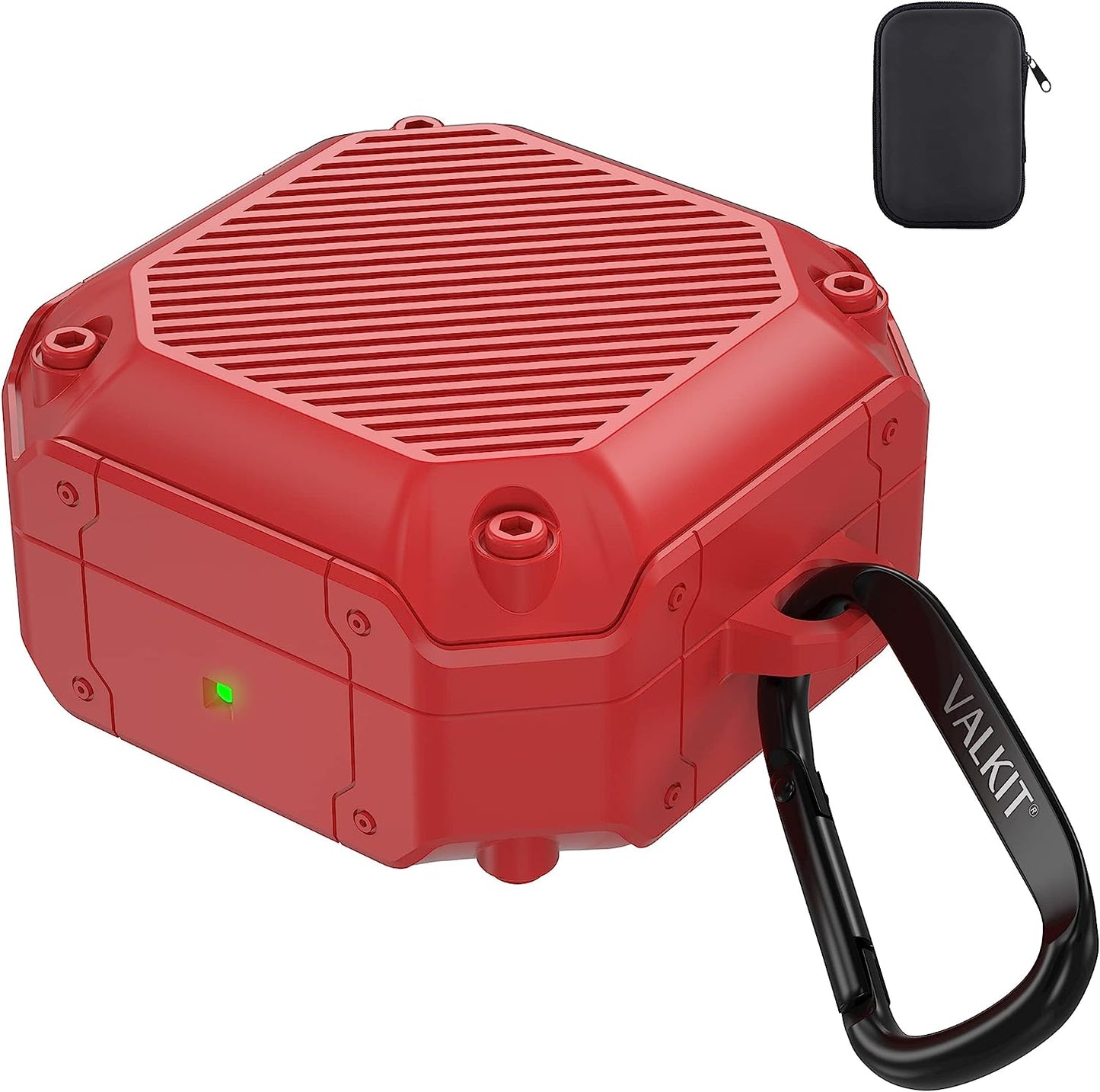 Valkit Compatible Samsung Galaxy Buds 2 Pro Case/Galaxy Buds Pro/2/Live Case Cover, Cool Military Full Body Shockproof Case with Keychain for Men Women Samsung Earbuds Protective Skin, Green  VKT Red  