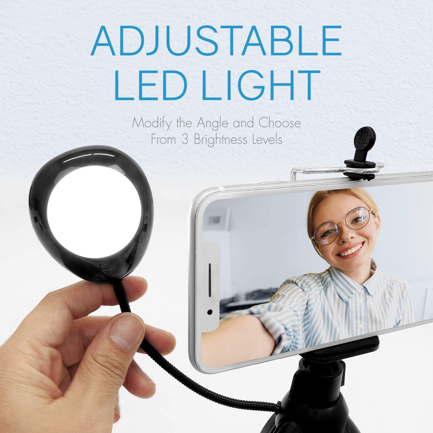 Realm Selfie Content Creator Studio with LED Light & Tripod, Selfie Tripod with Phone Holder & LED Ring Light, Vlogging Tripod, Black (RLMS4BK)  Realm   