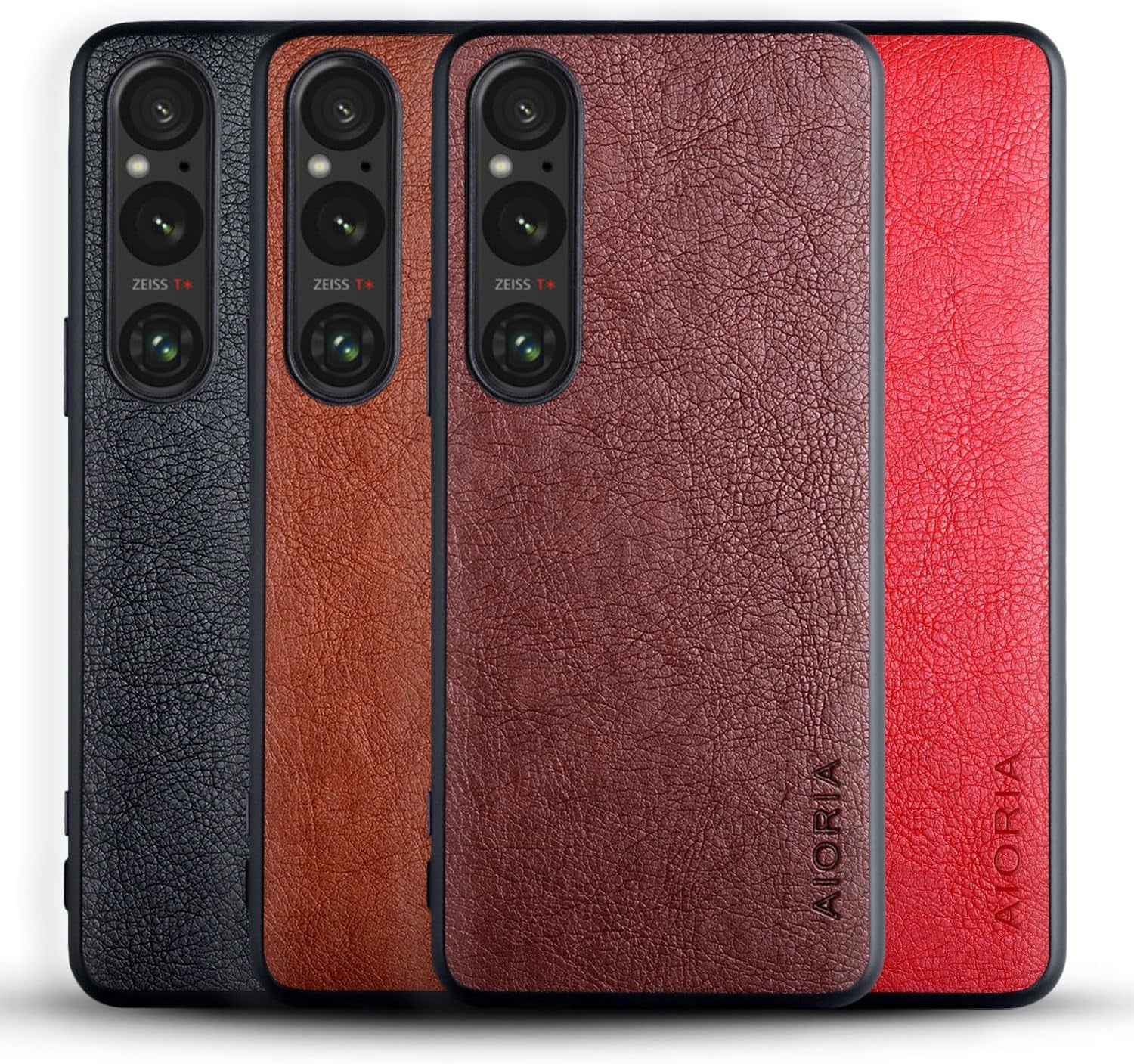 AIORIA Case for Sony Xperia 1 V 6.5" Screen Premium PU Leather Cover Retro Business Design Full Protective Case for Sony Xperia 1 V 5G (Coffee)  AIORIA   