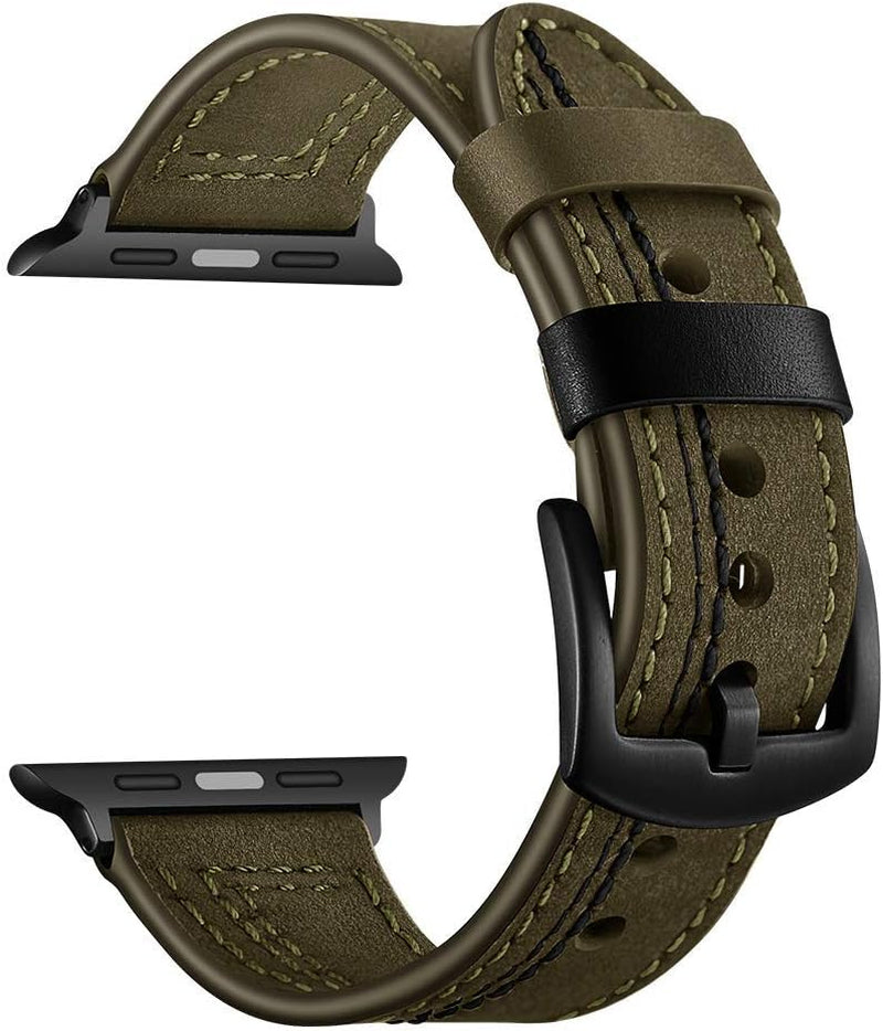Compatible for Apple Watch 42Mm 44Mm 45Mm Leather Band Sport Replacement Strap for Iwatch Series 7 6 SE 5 4 3  Lerxiuer   