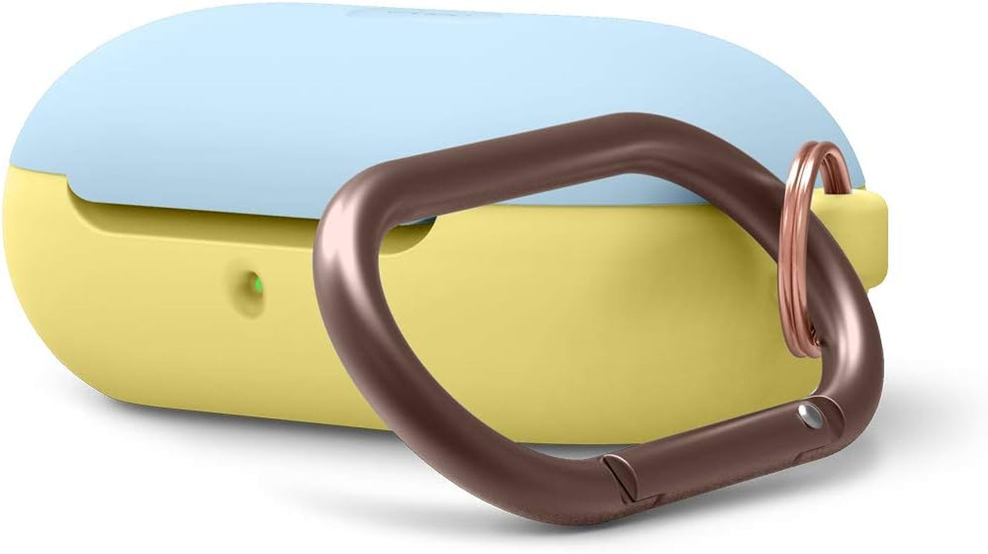 Elago Silicone Case Designed for Samsung Galaxy Buds plus Case (2020) / Galaxy Buds Case (2019) [Black] - Full Body Protection, Adhesive Gel Pad, Wireless Charging  elago Body-Yellow/Top-Pastel Blue  