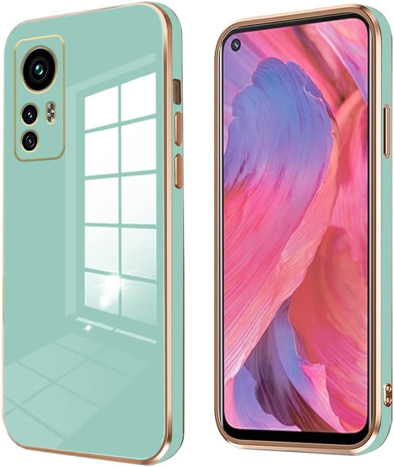 Wousunly Compatible with Redmi Note 12S Case Silicone Pink, Plating Xiaomi Redmi Note 12S Phone Case Shockproof Thin and Soft Cover (Green)  Wousunly   
