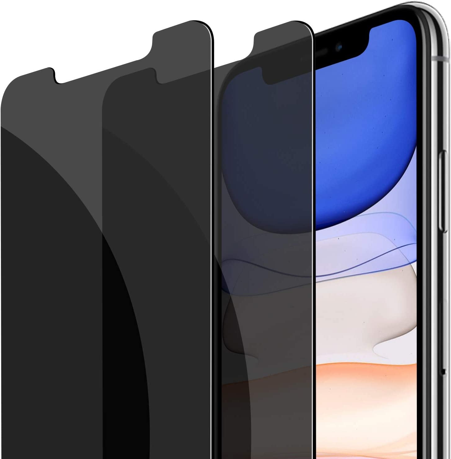 Fotbor for Iphone 14 & Iphone 13 & Iphone 13 Pro Privacy Screen Protector, 2 Pack Privacy Screen Iphone 14 & Iphone 13 & Iphone 13 Pro, Tempered Glass with Easy Installation Kit, Accessories 6.1 Inch  Fotbor Black iPhone 11 - 6.1 inch 