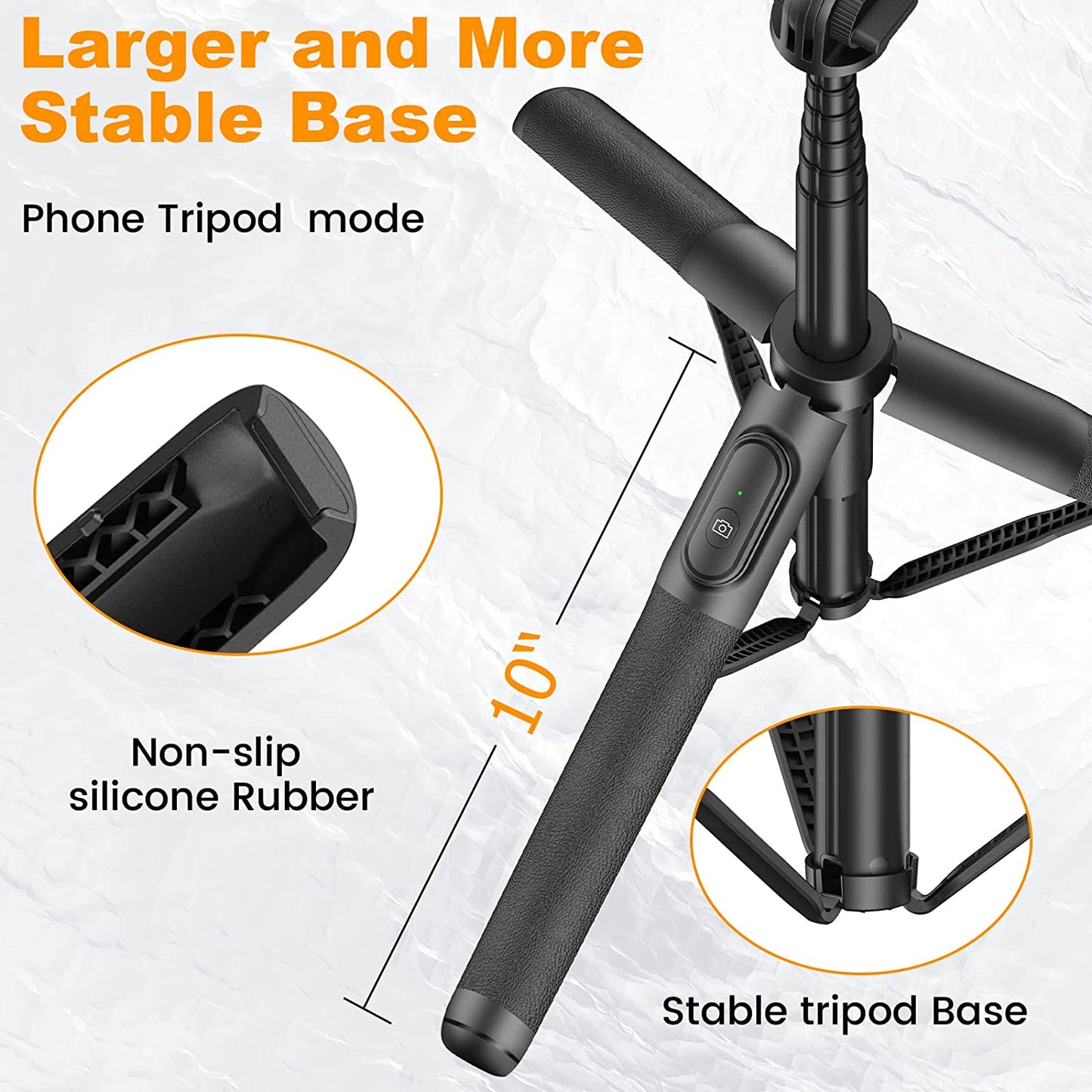 64" Selfie Stick Tripod with Remote for Cell Phone 4"-7",Portable Phone Tripod Stand Compatible with Iphone Android Lightweight Expandable for Travel Selfies Video Recording Vlog(Black)  Gahenwo   