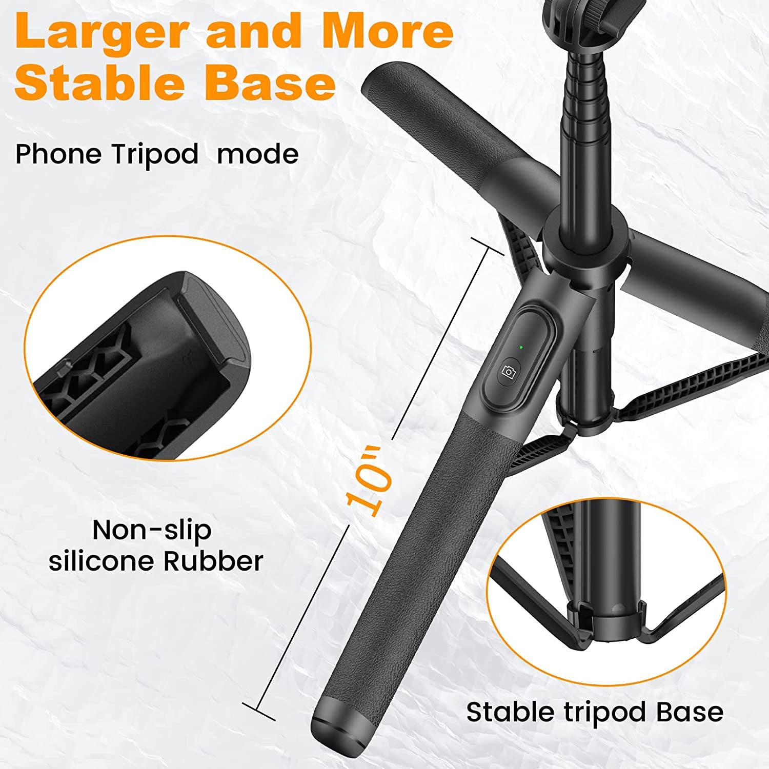 64" Selfie Stick Tripod with Remote for Cell Phone 4"-7",Portable Phone Tripod Stand Compatible with Iphone Android Lightweight Expandable for Travel Selfies Video Recording Vlog(Black)  Gahenwo   