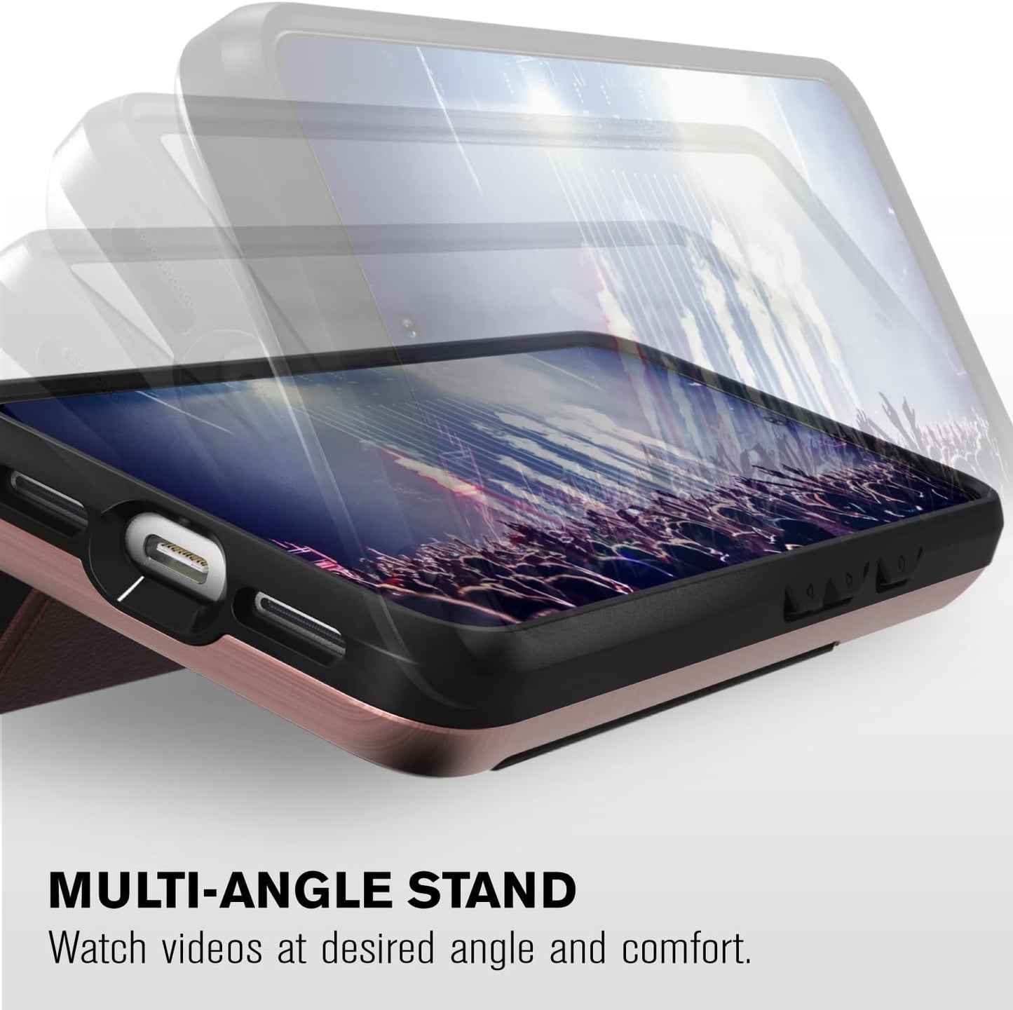 VENA Vcommute Wallet Case Compatible with Google Pixel 8 (2023), (Military Grade Drop Protection) Flip Leather Cover Card Slot Holder with Kickstand - Rose Gold  VENA   