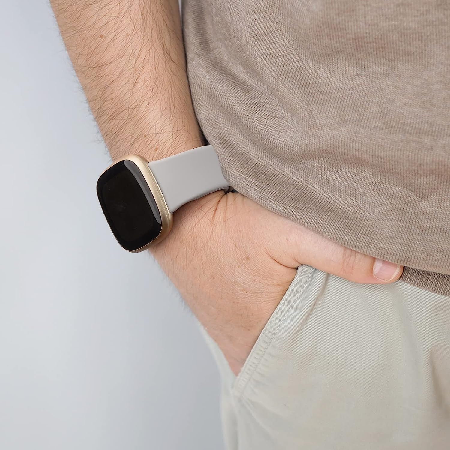 4 PACK Silicone Bands Compatible with Fitbit Versa 4 / Versa 3 Bands/Fitbit Sense 2 / Sense Bands Women Men, Soft Replacement Straps for Fitbit Versa 4 / Versa 3 / Sense 2 / Sense Smart Watch  AK   