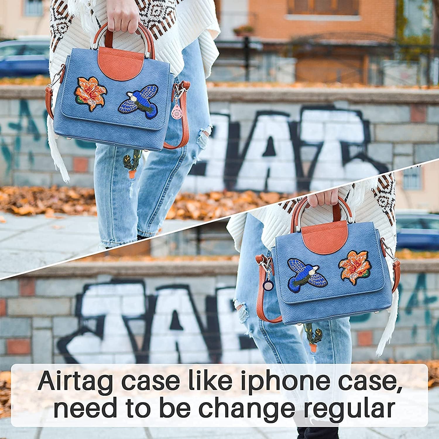 Air Tag Holder, 4 Pack Silicone Airtag Case, Airtag Keychain Compatible with Apple New Airtag Dog Collar for Keys, Bag, Pet Collar, Backpack by Nothing Burger (Black, White, Pink,Blue)  Nothing burger   