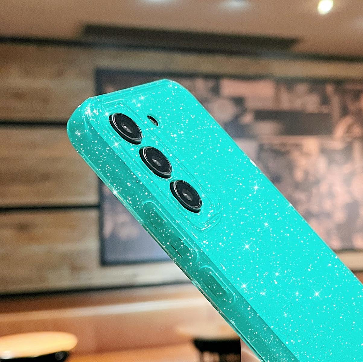 MINSCOSE Compatible with Samsung Galaxy S21 plus 5G Case,Cute Bling Glitter Thin Slim Shockproof TPU Sparkly Cover for Women Girl for Galaxy S21 plus 6.7 Inch-Mint Green  MINSCOSE   