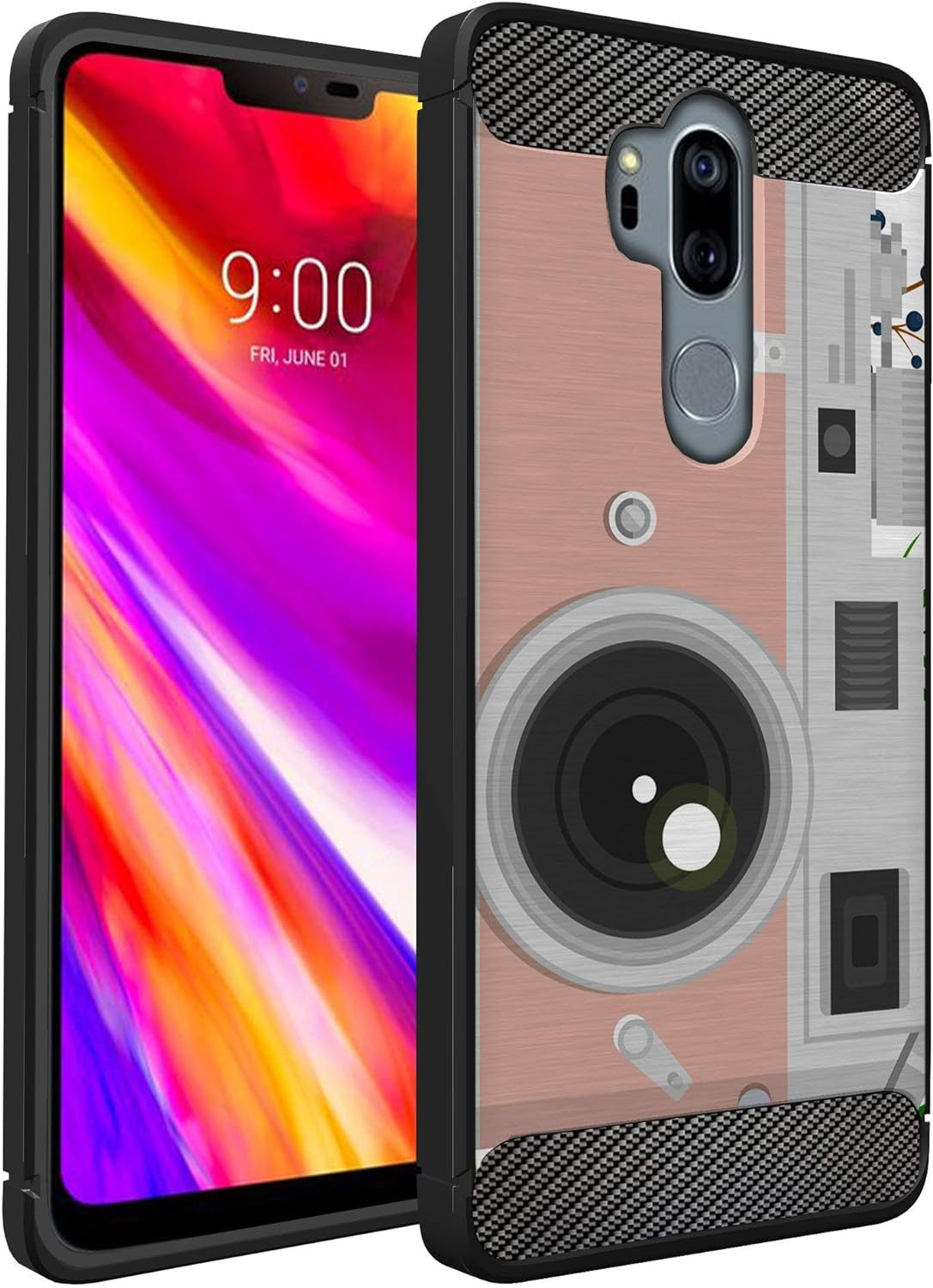 Casesondeck Case Compatible with [LG G7 / LG G7 Thinq] Pictorial Patterned TPU Design Case Flexible Slim and Elegant (Cobra Tiger)  CasesonDeck Pink Camera  