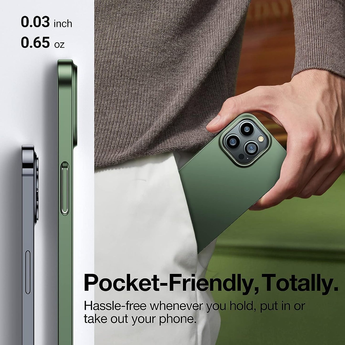 TORRAS Slim Fit Designed for Iphone 14 Pro Max Case 6.7 Inch, Ultra-Thin 14 Pro Max Case 2022, Lightweight Hard PC Cover Phone Cases for Iphone 14 Pro Max Phone Case Green, Originfit  TORRAS   