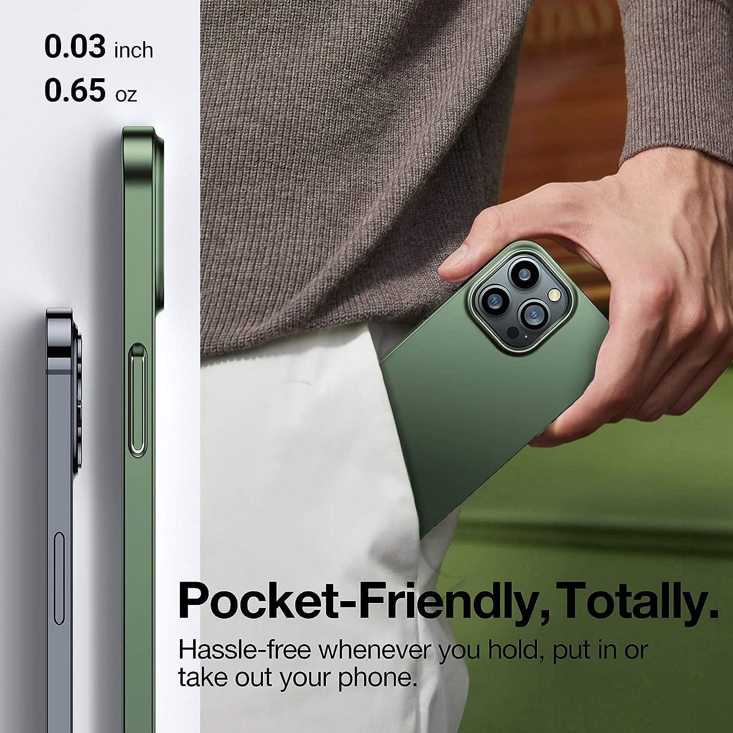 TORRAS Slim Fit Designed for Iphone 14 Pro Max Case 6.7 Inch, Ultra-Thin 14 Pro Max Case 2022, Lightweight Hard PC Cover Phone Cases for Iphone 14 Pro Max Phone Case Green, Originfit  TORRAS   