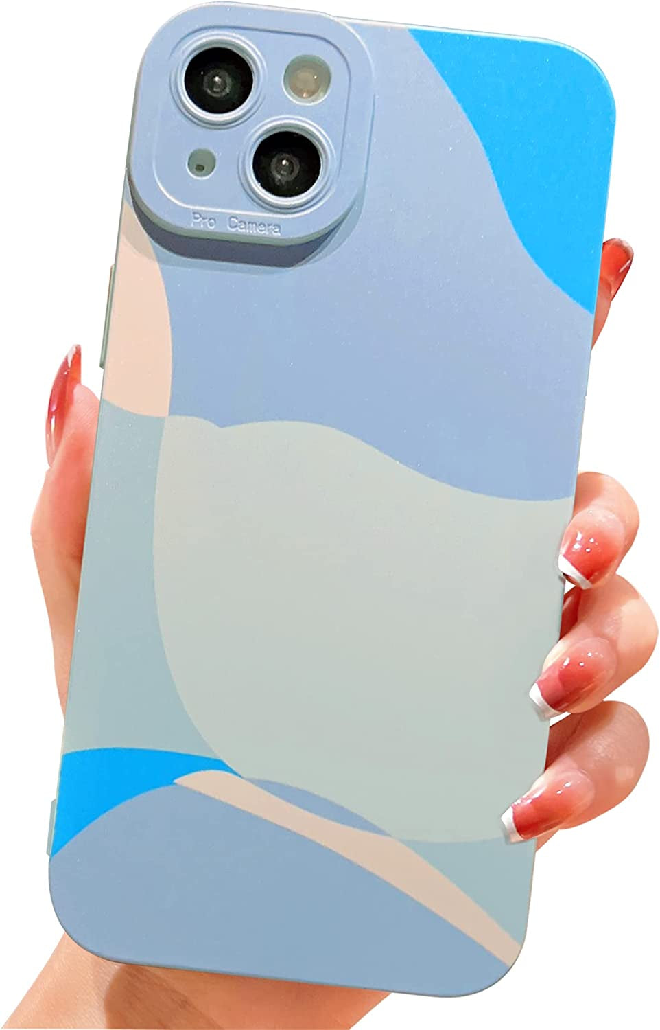 YKCZL Compatible with Iphone 14 plus Case,Cute Painted Art Heart Pattern Full Camera Lens Protective Slim Soft Shockproof Phone Case for Women Girls-Brown  YKCZL Blue  