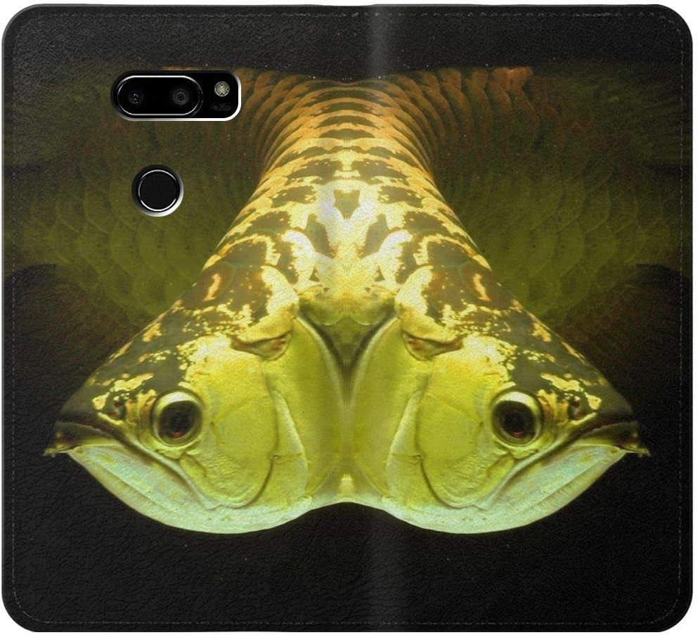 RW1021 Gold Arowana Fish PU Leather Flip Case Cover for LG V30, LG V30 Plus, LG V30S Thinq, LG V35, LG V35 Thinq  jjphonecase   