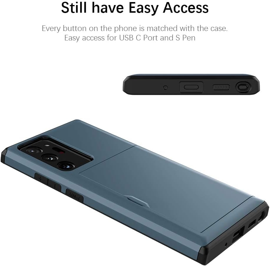 Note 20 Ultra Case, Jiunai Galaxy Note 20 Ultra Case Wallet Card Holder Back Cover Pocket Hybrid Dual Layer Protective Drop Protection anti Scratch Cell Phone Case for Samsung Galaxy Note20 Ultra Navy  Jiunai   