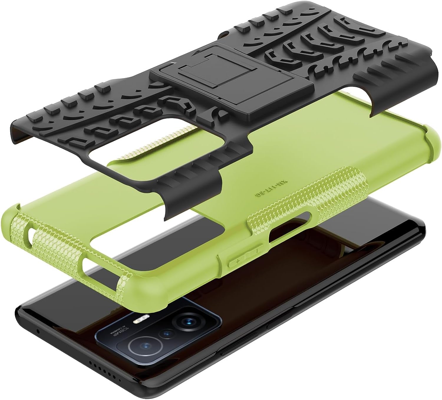 Asuwish Phone Case for Xiaomi Mi 11T/Mi11T Pro 5G with Tempered Glass Screen Protector and Slim Stand Hybrid Heavy Duty Rugged Protective Cell Cover Mi11Tpro T11 G5 Kickstand Mobile Women Men Green  Asuwish   