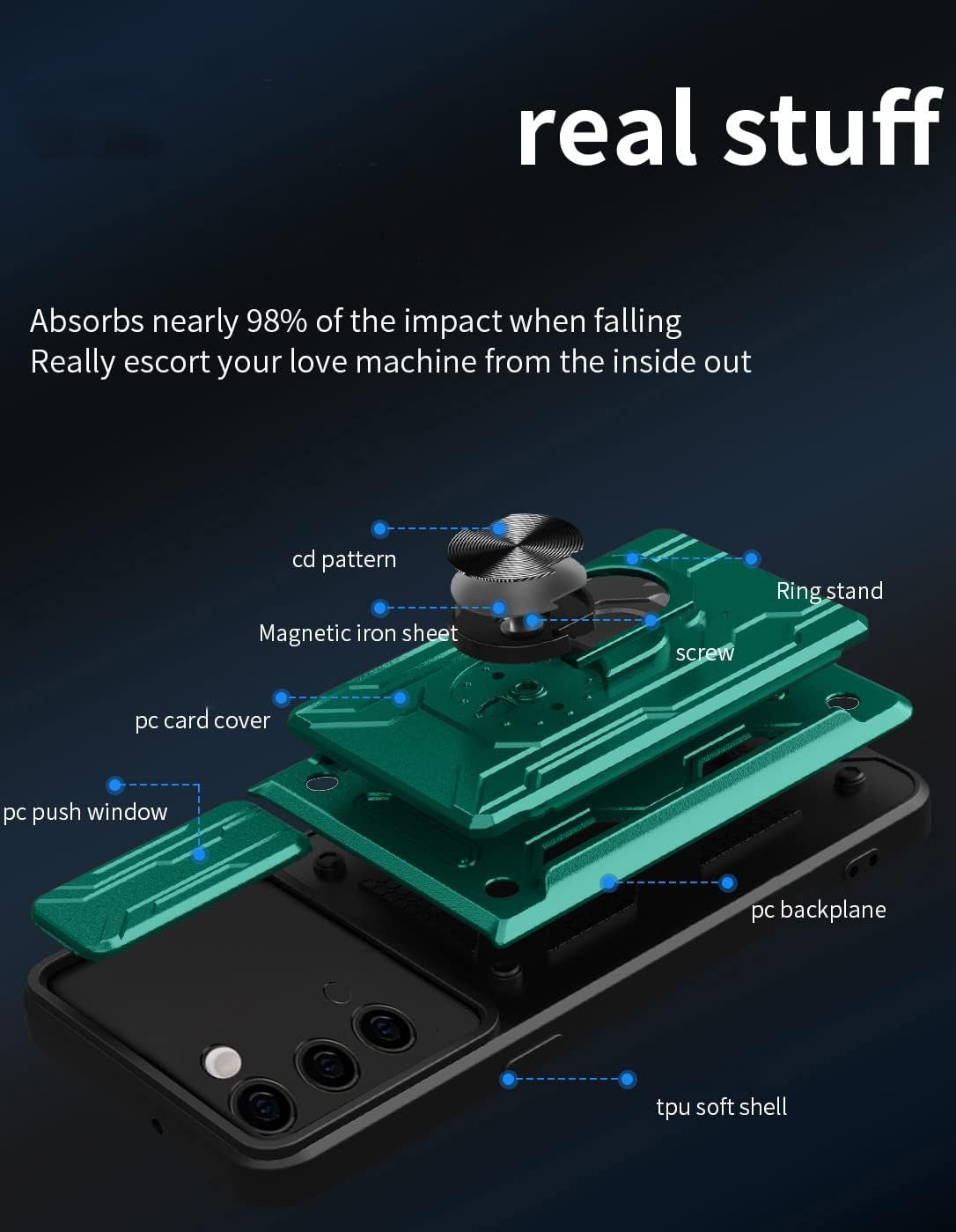 Ccsmall Case for Samsung Galaxy Note 20 5G with Card Holder, Heavy Duty Protection Phone Case with Magnetic Ring Kickstand Slide Camera Cover for Samsung Galaxy Note 20 4G/5G LJK White  CCSmall   