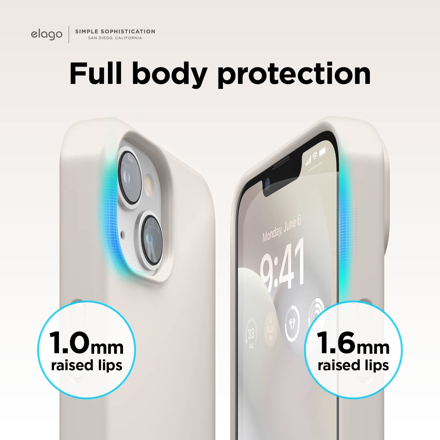 Elago Compatible with Iphone 14 Case, Liquid Silicone Case, Full Body Protective Cover, Shockproof, Slim Phone Case, Anti-Scratch Soft Microfiber Lining, 6.1 Inch (Stone)  elago   