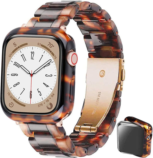 Omter Band with Case Compatible with Apple Watch 49Mm 45Mm 44Mm 42Mm 41Mm 40Mm 38Mm, Women Men Fashion Resin Strap Bumper Compatible with Iwatch Series Ultra 8/7/Se/6/5/4,Series 3/2/1  Omter   