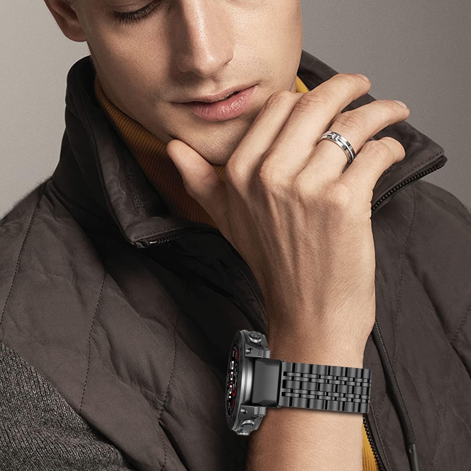 ZPJPPLX 22Mm Metal Watch Bands for Garmin Fenix 7/6 Pro/6,Stainless Steel Quickfit Strap for Fenix 5 Plus/5/Forerunner 965/955/945/935/Descent G1/Approach S60/Quatix5  ZPJPPLX   