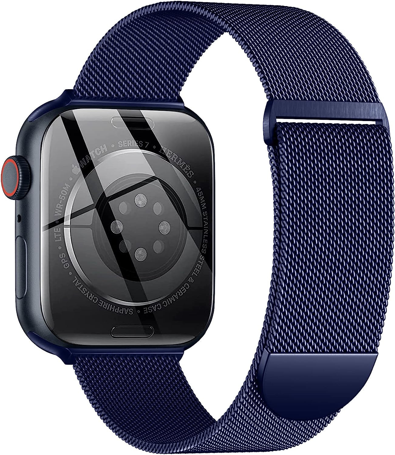 Zedoli Metal Band Compatible with Apple Watch Bands 40Mm 38Mm 41Mm 45Mm 44Mm 42Mm 49Mm for Women Men, Stainless Steel Milanese Mesh Loop Magnetic Wristbands for Iwatch Series 8 7 6 5 4 3 2 1 SE Ultra  Zedoli Blue 38/40/41mm 