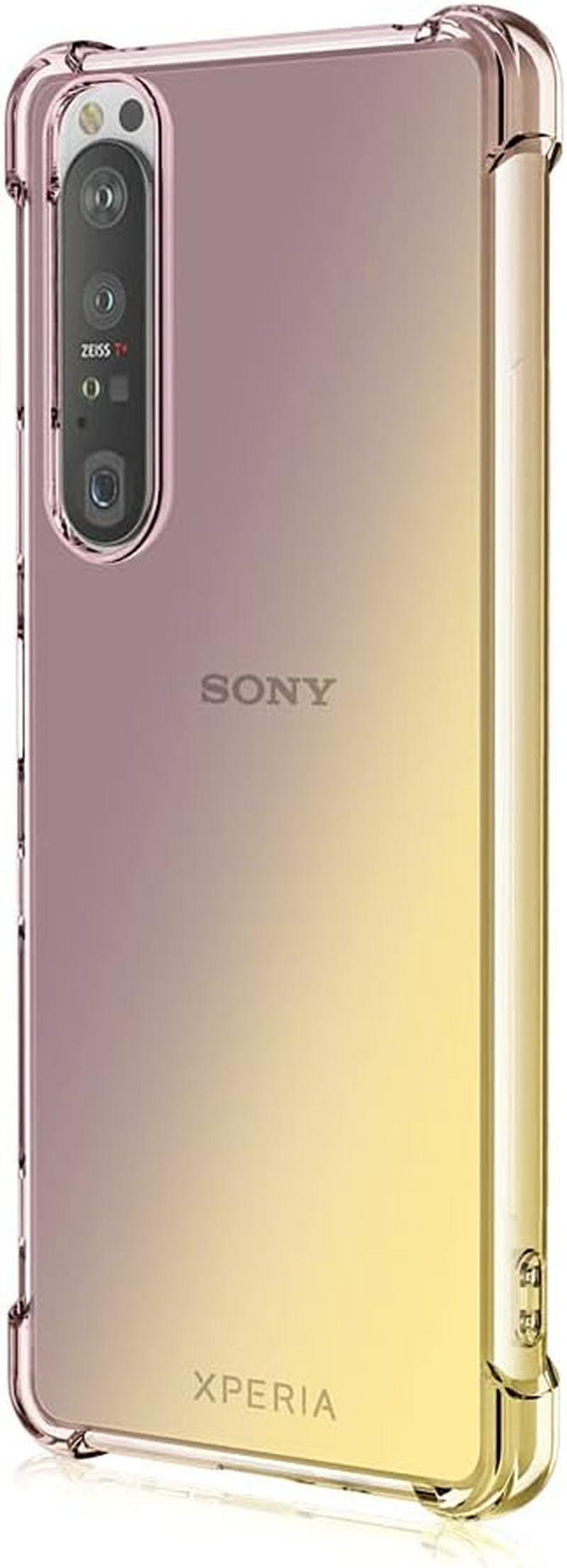 HUANGTAOLI Case for Sony Xperia 1 II, Airbag Drop Protection Gradient Color Bumper Phone Case Black/Gold  HUANGTAOLI   