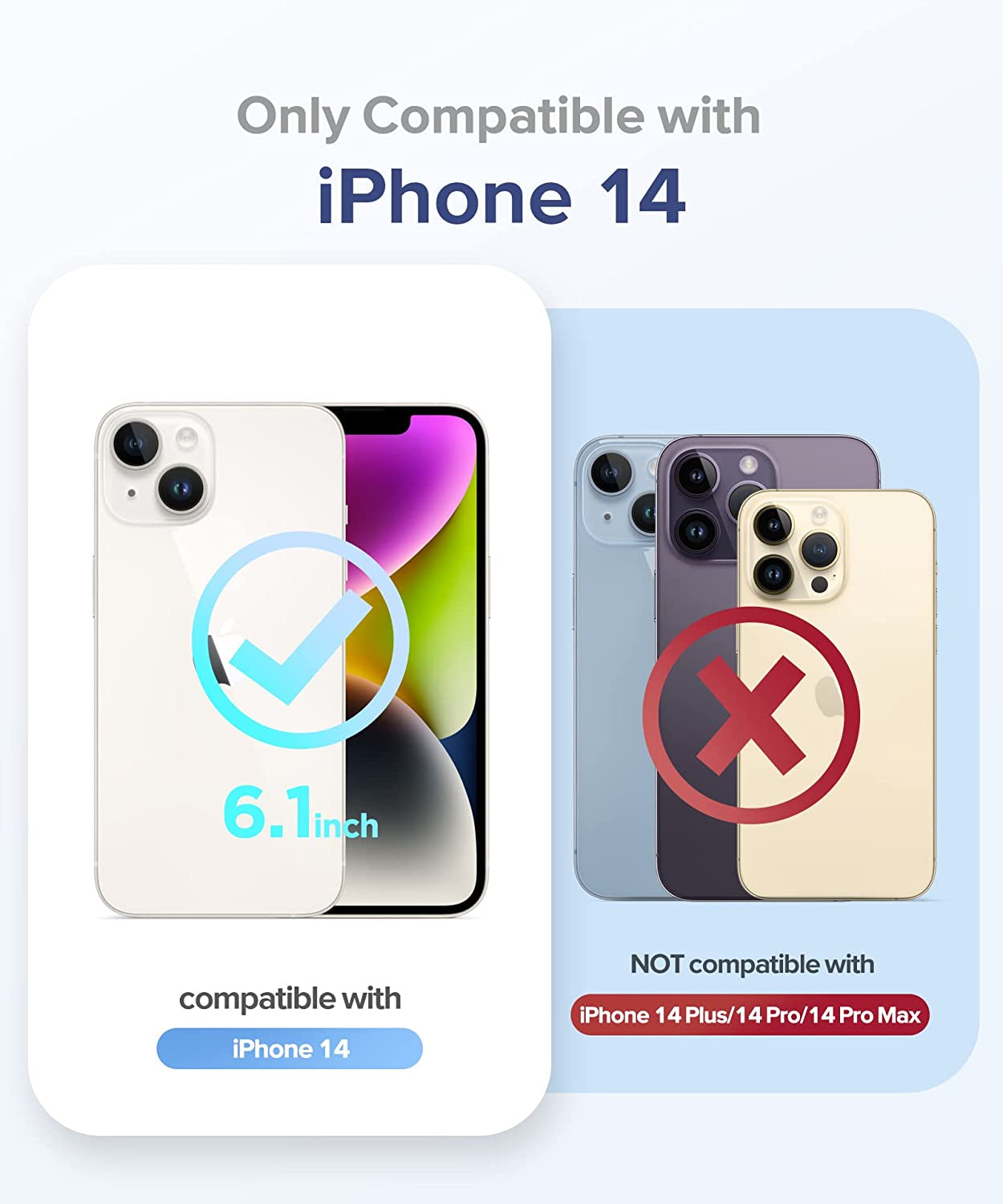 BERFY for Iphone 14 Case Glitter, with 2X Screen Protector + 2X Camera Lens Protector, [Not Yellowing] Sparkly Crystal Shockproof Hard Back Slim Protective Phone Cover for Women, 6.1" (Gradient)  BERFY   