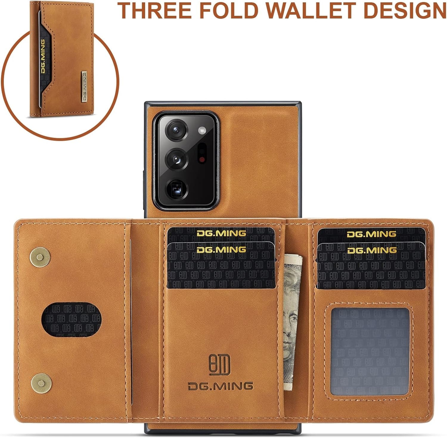 Wallet Case for Samsung Galaxy Note 20 Ultra, DG.MING Premium Leather Phone Case Back Cover Magnetic Detachable with Trifold Wallet Card Holder Pocket for Samsung Galaxy Note 20 Ultra (Brown)  Nuolirong   