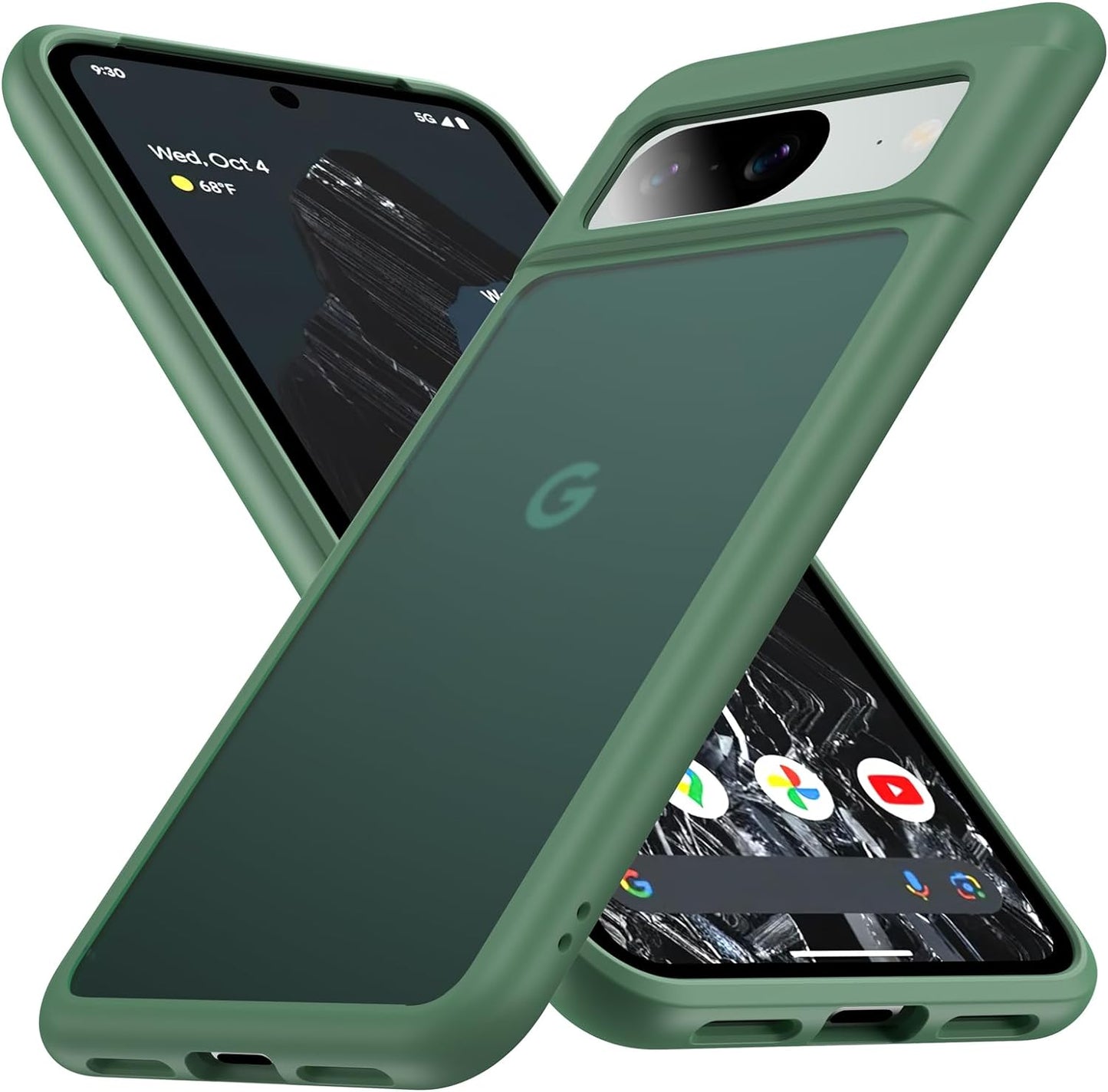 [NO.1 Magnetic] for Google Pixel 8 Case Compatible with Magsafe [Translucent Matte] [Anti-Fingerprint] [Military Shockproof] Slim Hard Case with Soft Silicone Bumper for Pixel 8 Cover 6.2”, Blue  FNDMIL Green Google Pixel 8 [6.2 Inch] 