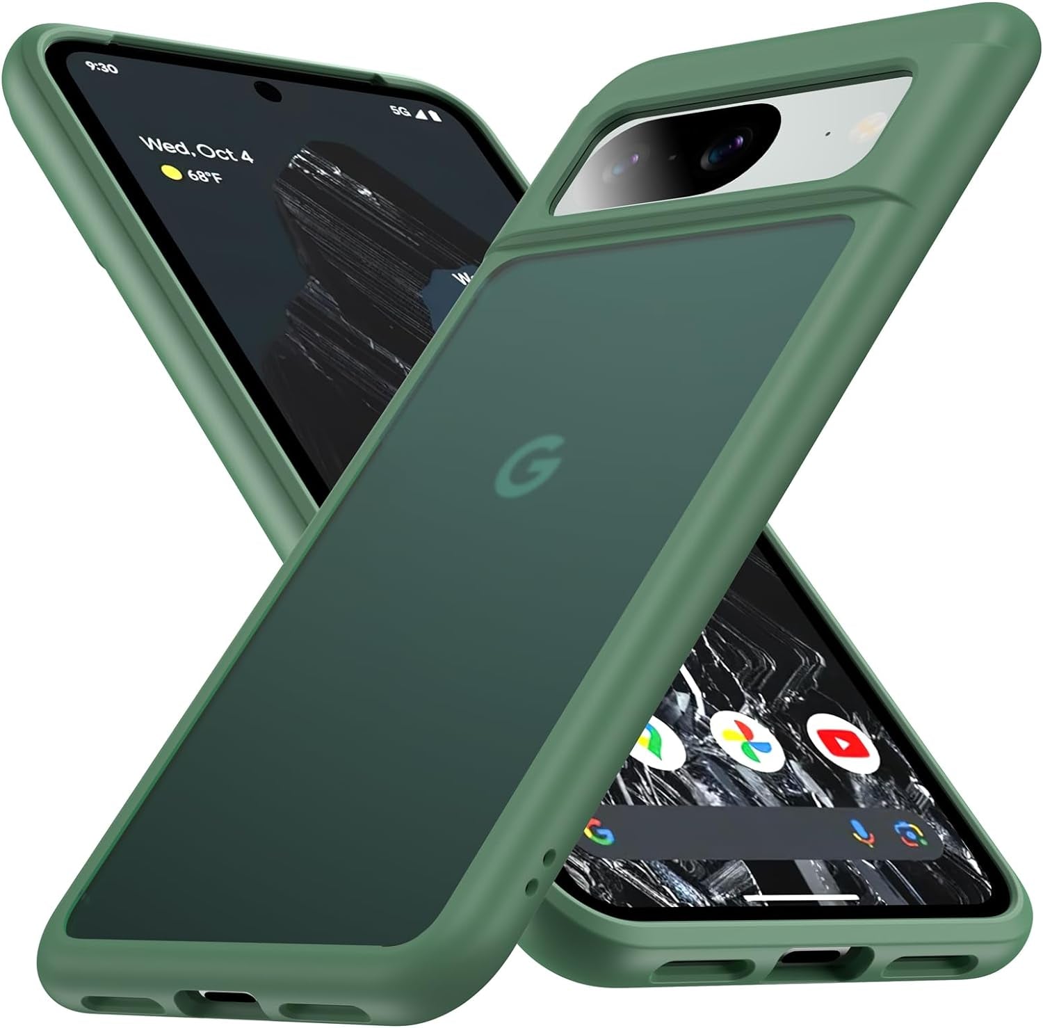 [NO.1 Magnetic] for Google Pixel 8 Case Compatible with Magsafe [Translucent Matte] [Anti-Fingerprint] [Military Shockproof] Slim Hard Case with Soft Silicone Bumper for Pixel 8 Cover 6.2”, Blue  FNDMIL Green Google Pixel 8 [6.2 Inch] 