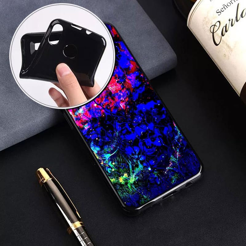 WIMSPEED Black Soft TPU Bumper Phone Case for Sony Xperia 5 V (6.1") with 1 X Tempered Glass Screen Protector, Slim Silicone Shockproof Cover for Sony Xperia 5 V - Full of Thorns  WIMSPEED   